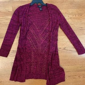Long, Magenta Cardigan